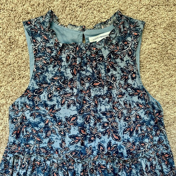 Lucky Brand I Blue Floral Paisley Print Sleeveless Swing Dress I Size XS - Picture 4 of 13